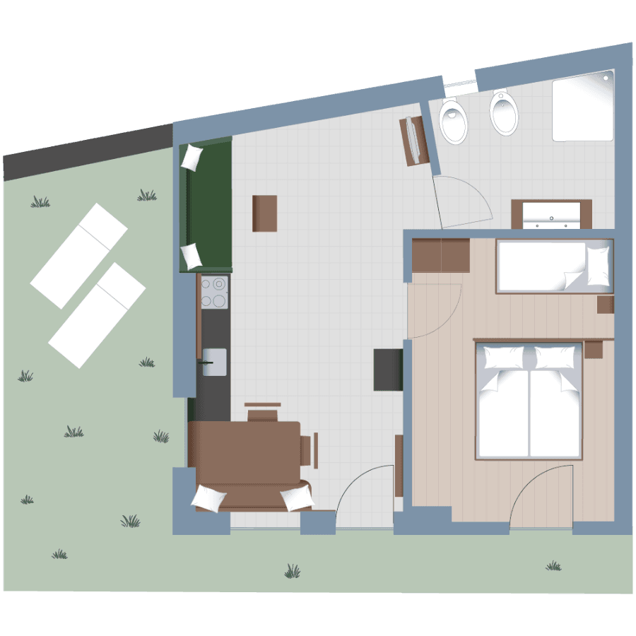 Grundriss der Ferienwohnung Dornröschen